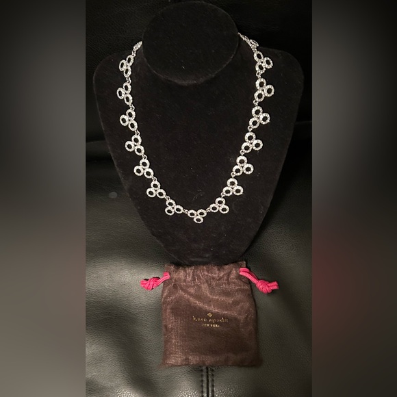 Kate Spade Delicate Dots Sparkling Crystal Pave Circles Silver tone Necklace - Picture 7 of 9
